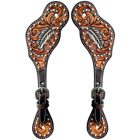 BER349-Western American Leather Spur Strap