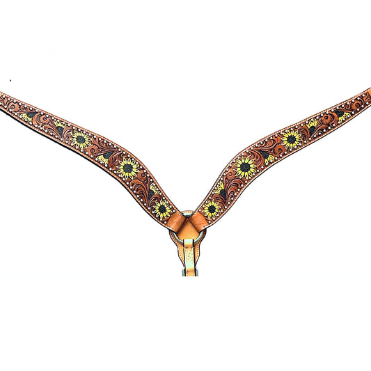 BER360-Western Leather Breast Collar
