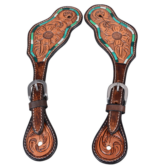 BER361-Western American Leather Spur Strap