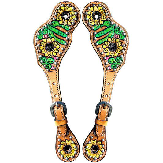 BER363-Western American Leather Spur Strap