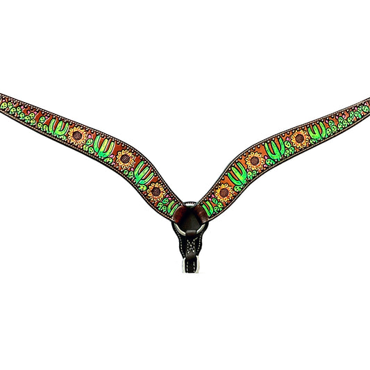 BER364-Western Leather Breast Collar