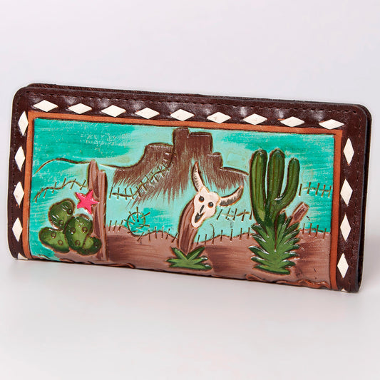 ADBG488AB American Darling Hand Tooled Floral Leather Western Clutch Bag