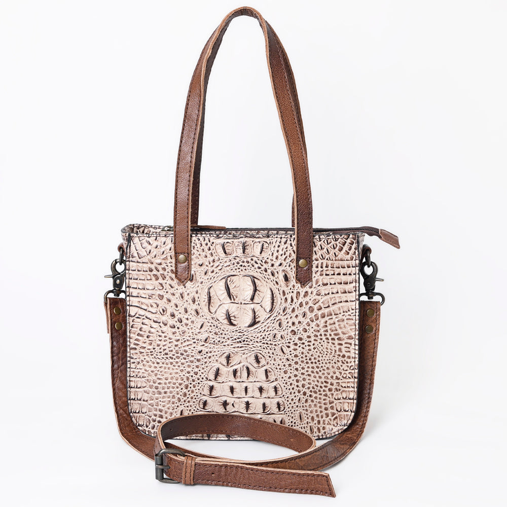 LC-ADBG959 Crocodile Embossed Genuine Leather Western Tote Compact Handbag by American Darling
