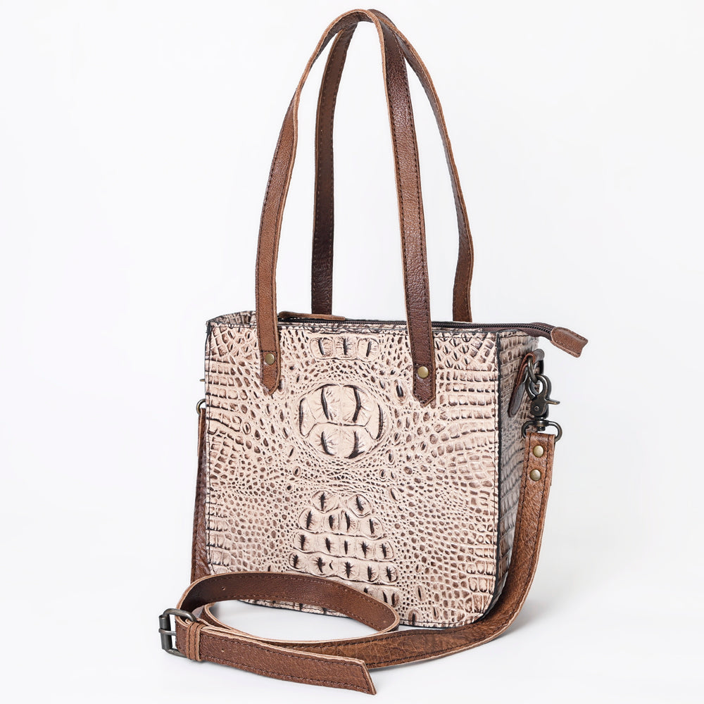 LC-ADBG959 Crocodile Embossed Genuine Leather Western Tote Compact Handbag by American Darling