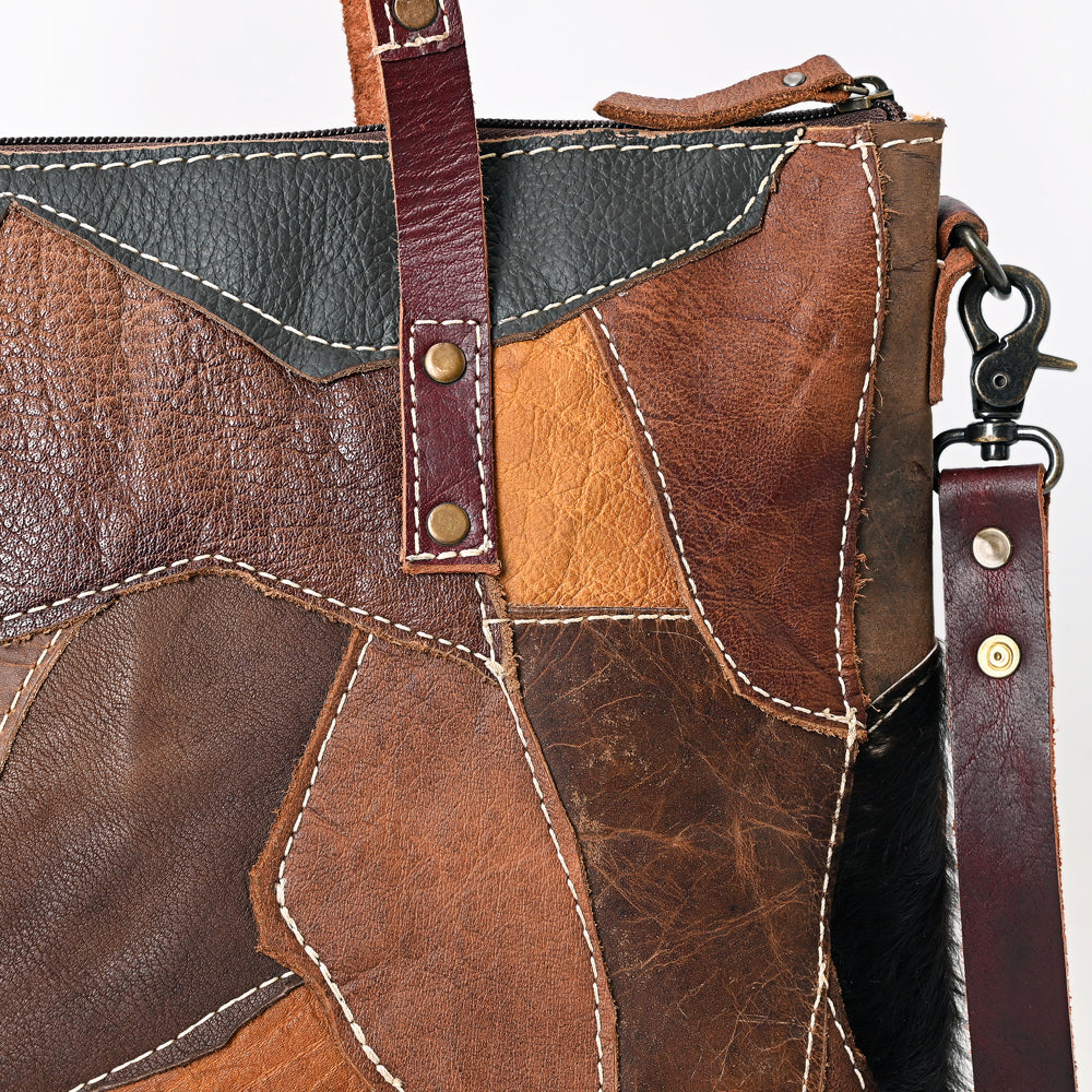 ADBG1053 American Darling Handcrafted Leather Tote Bag Colorful Leather Stripes Western Handbag