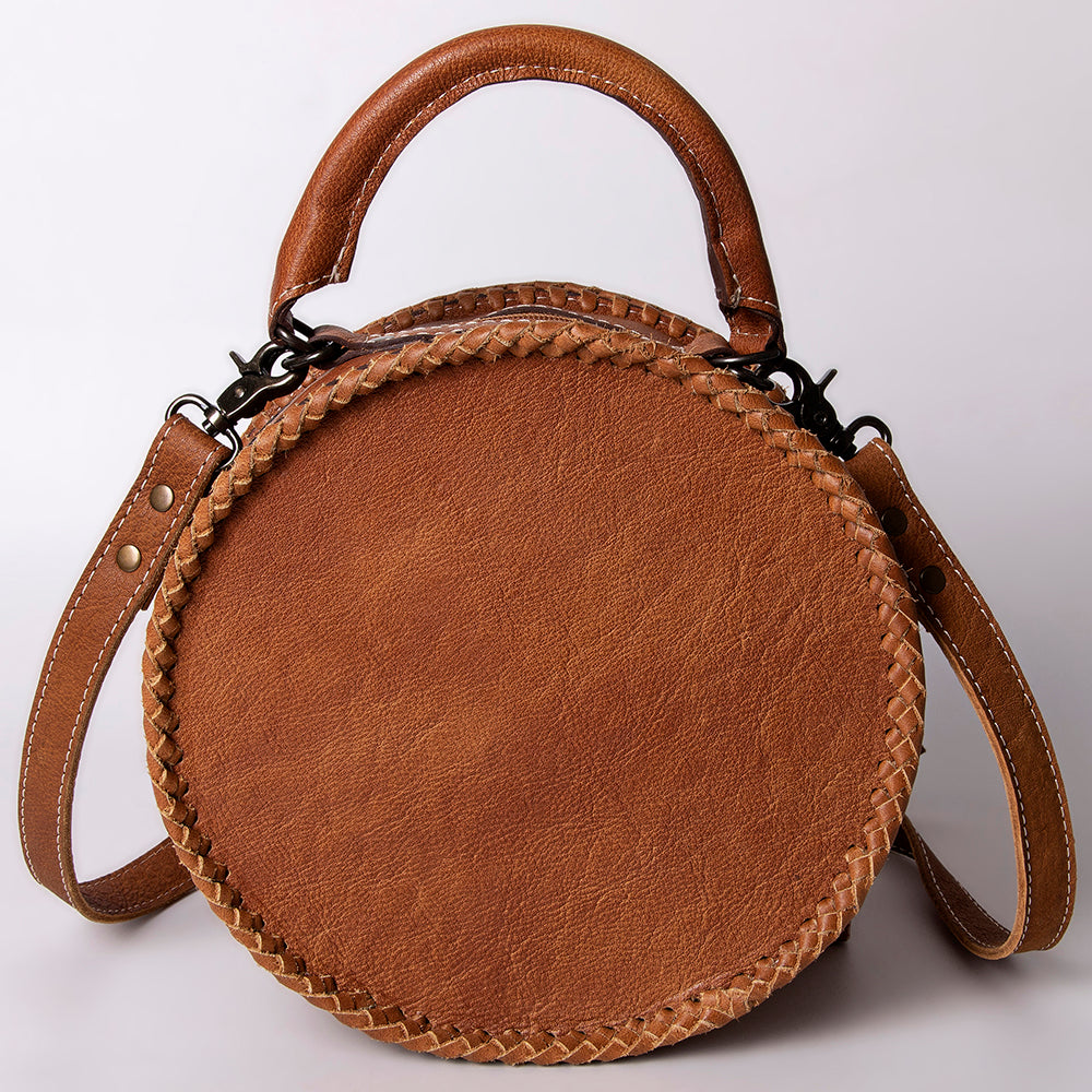 ADBG1025 American Darling Hand-Tooled Floral Leather Canteen Bag - Western Genuine Leather