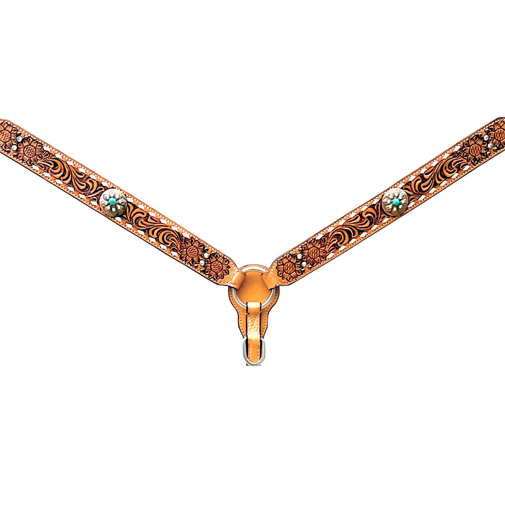 BER365-Western Leather Breast Collar