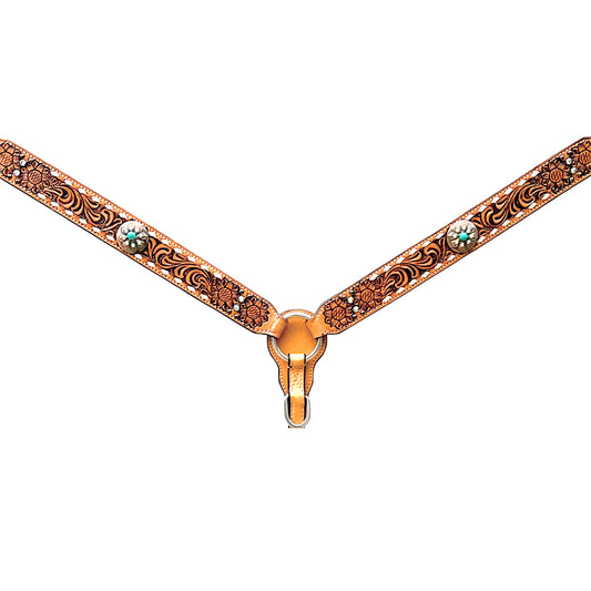 BER365-Western Leather Breast Collar