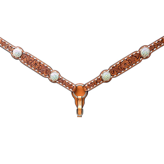 BER366-Western Leather Breast Collar