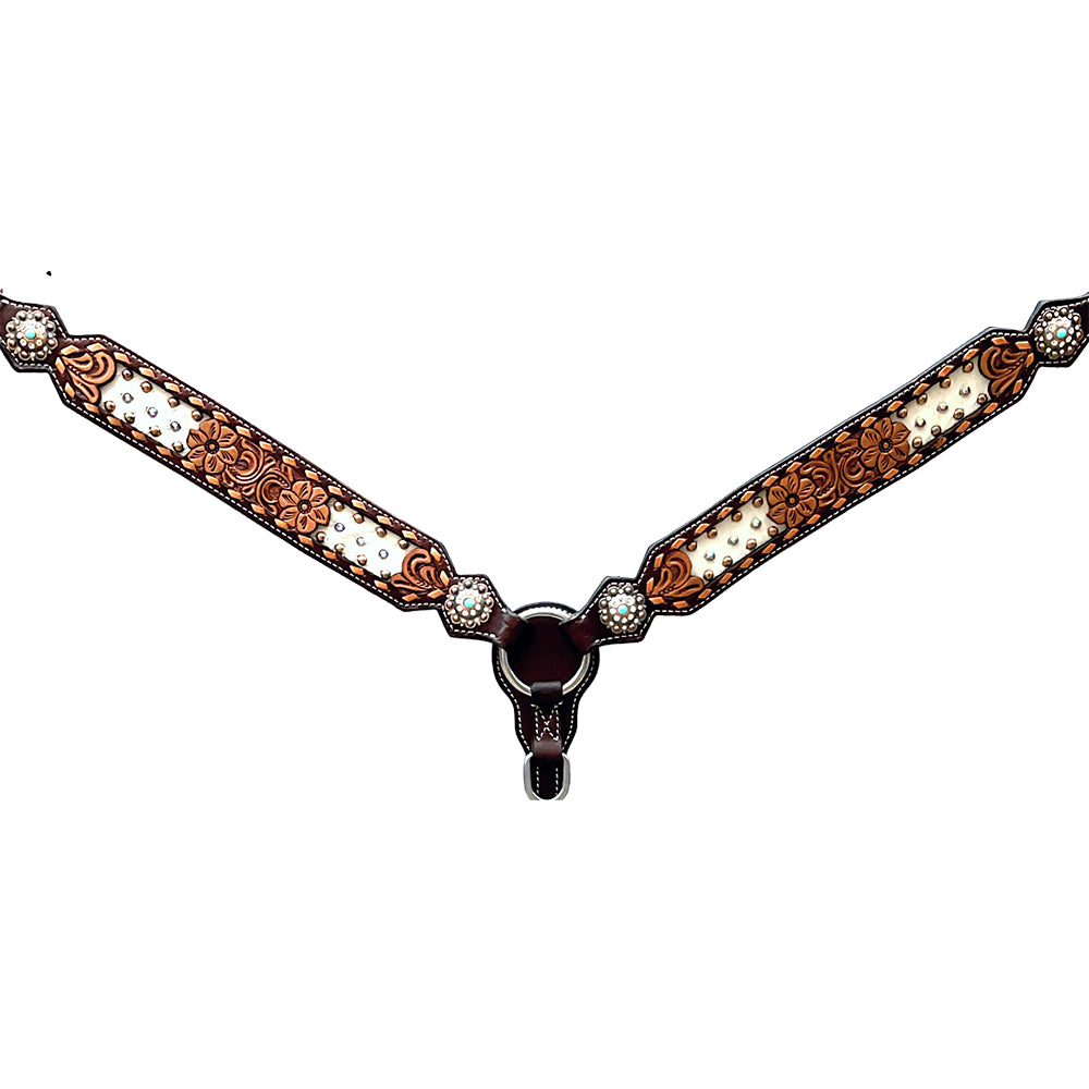 BER368-Western Leather Breast Collar