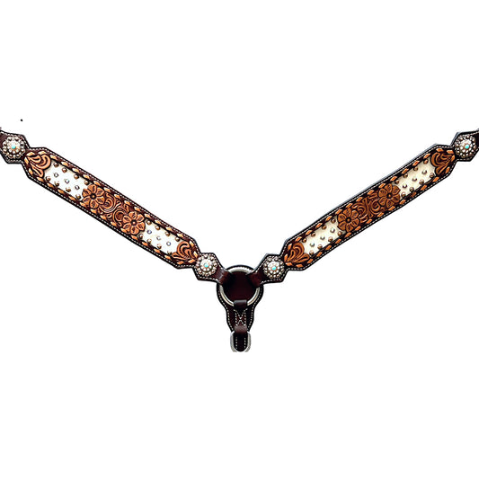 BER368-Western Leather Breast Collar