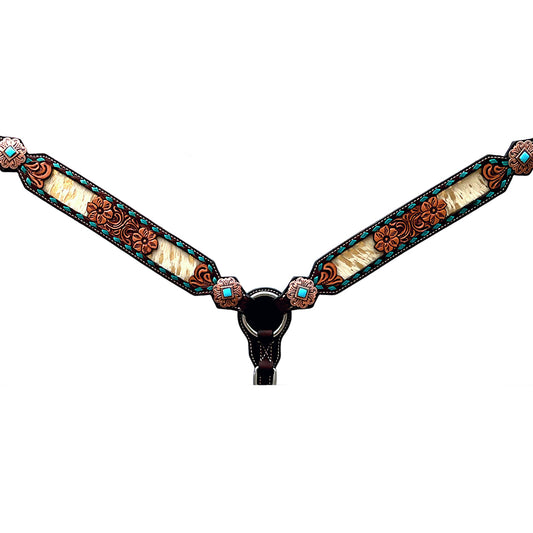 BER369-Western Leather Breast Collar