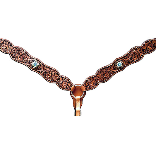 BER371-Western Leather Breast Collar