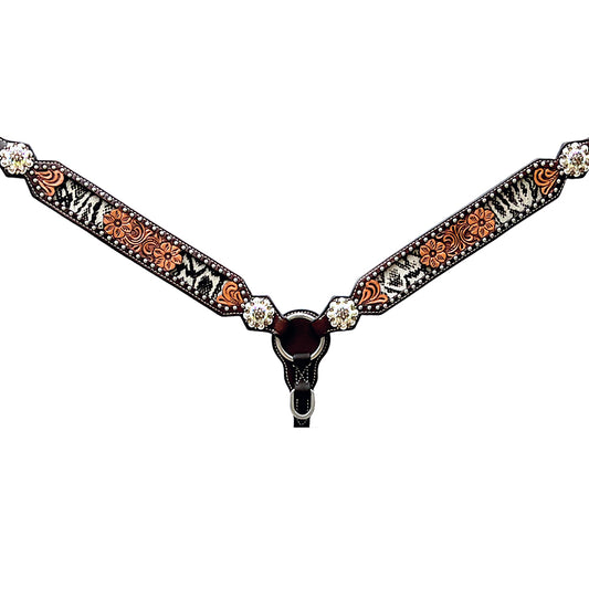 BER372-Western Leather Breast Collar