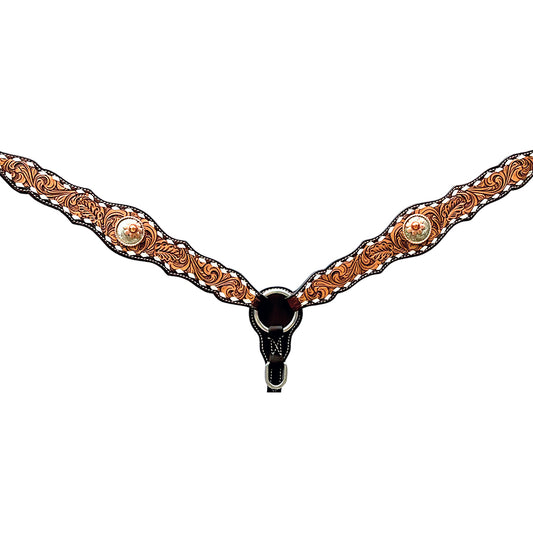 BER373-Western Leather Breast Collar