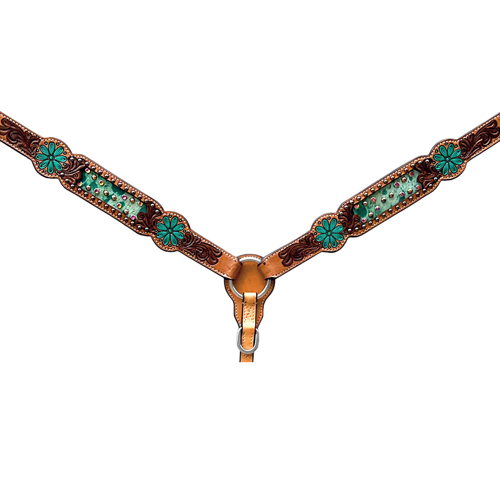 BER376-Western Leather Breast Collar