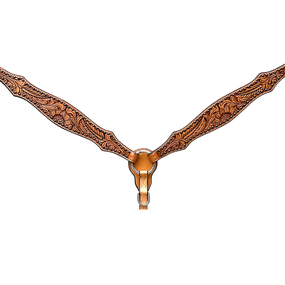BER380-Western Leather Breast Collar