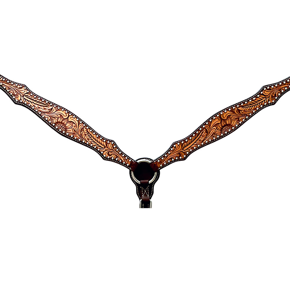 BER381-Western Leather Breast Collar