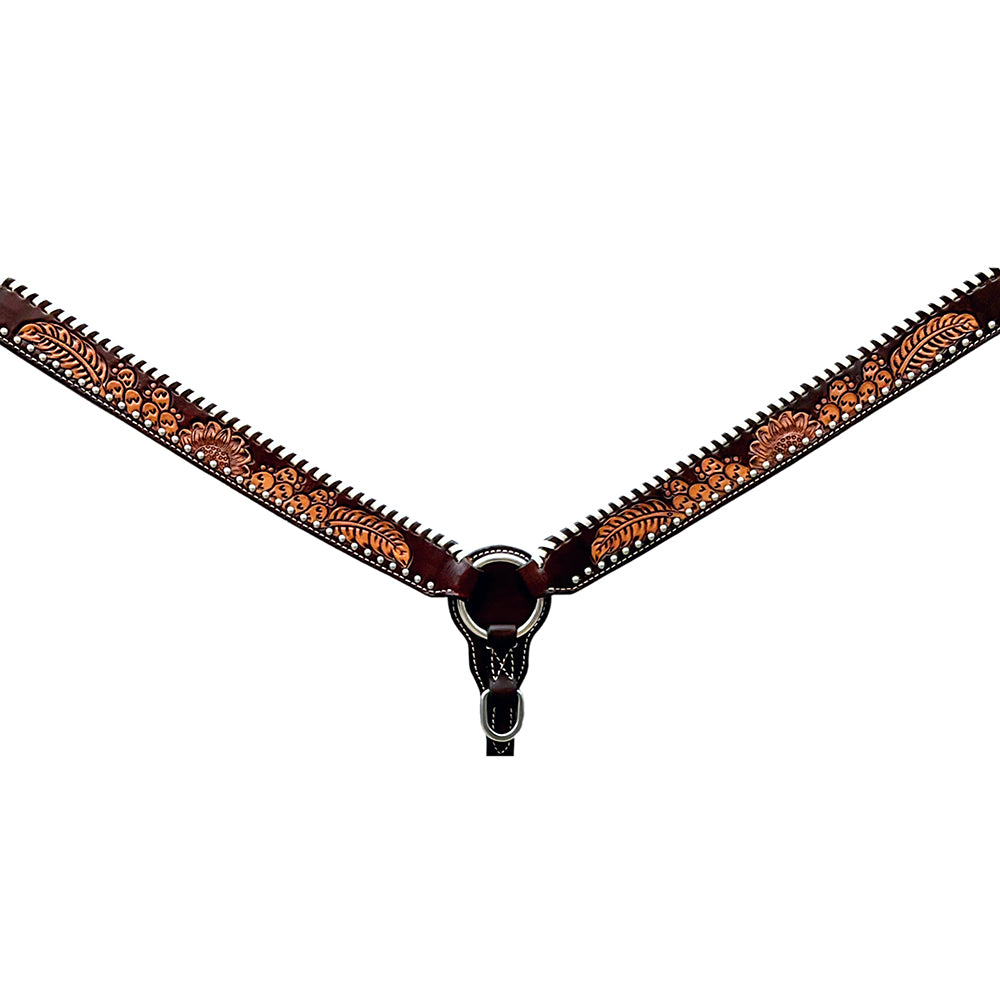BER382-Western Leather Breast Collar