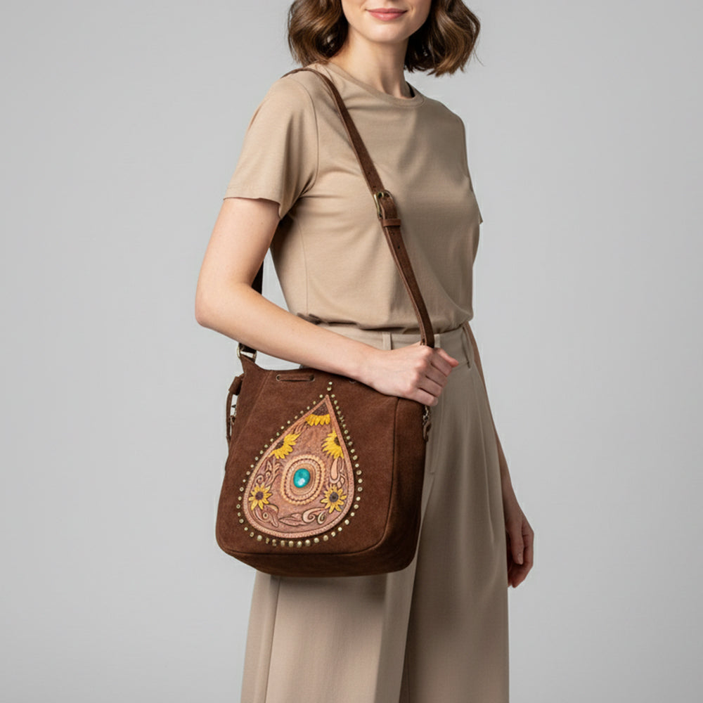 ADBGM304 Bucket Genuine Western Leather Women Bag