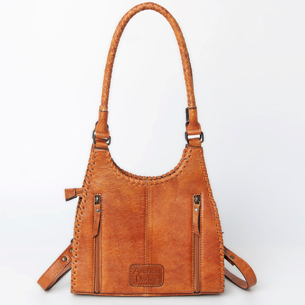 ADBG1058 American Darling Hand-Tooled Genuine Leather Western Hobo Bag - Floral Carving Shoulder Purse