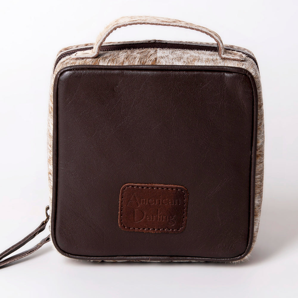 LC-ADBGA311 American Darling Jewelry Case Floral Hand Tooled Leather with Hair-On Hide