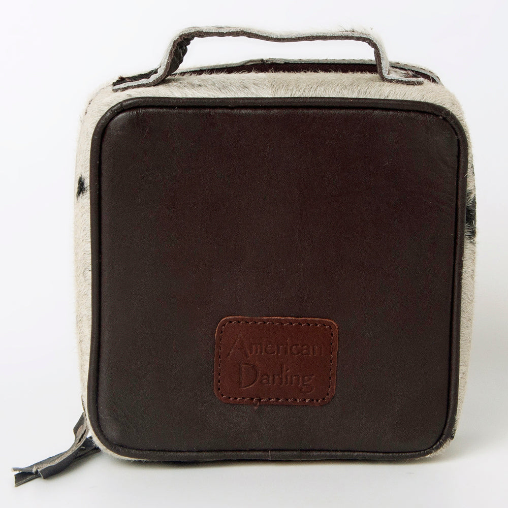 LC-ADBGA311 American Darling Jewelry Case Floral Hand Tooled Leather with Hair-On Hide