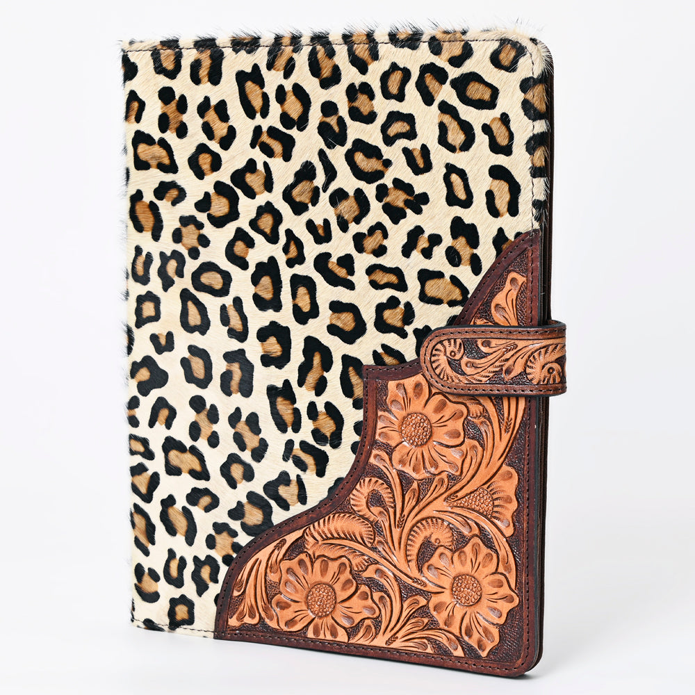ADBG1040 American Darling Hair-on Cowhide & Floral Tooled Leather Western Portfolio