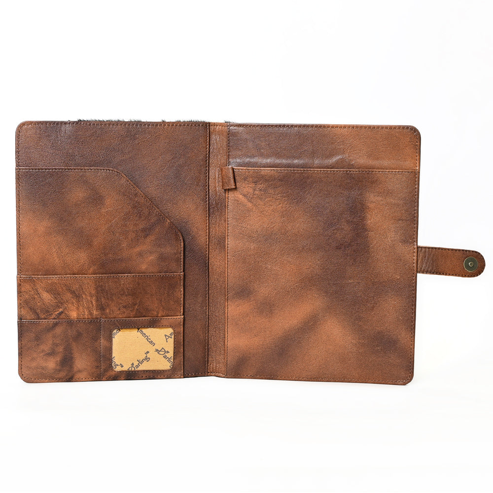 ADBG1040 American Darling Hair-on Cowhide Floral Tooled Leather Western Portfolio