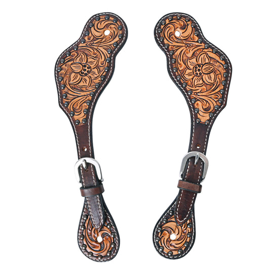 BER375-Western American Leather Spur Strap