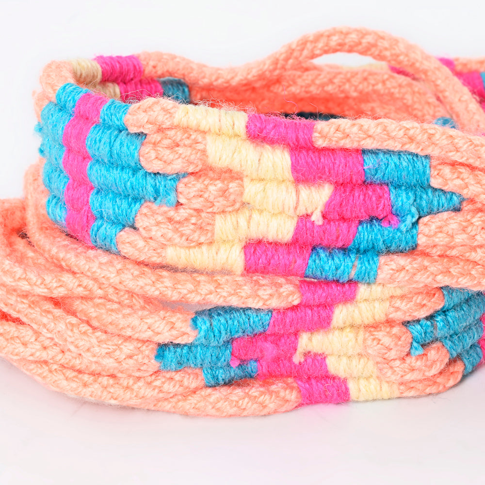 LC-ADWSX104 Hand braided Wool strand Crossbody Handle Strap