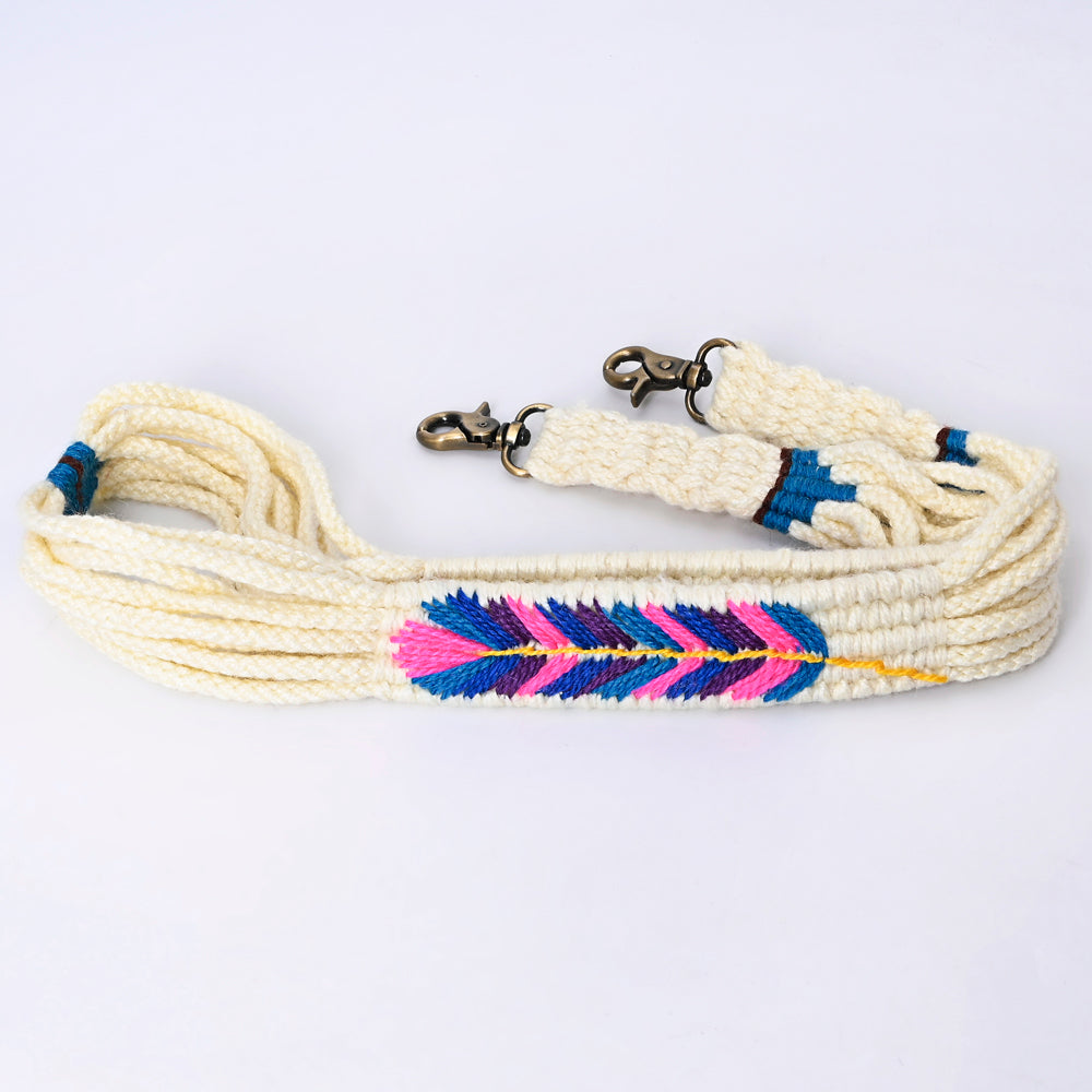 LC-ADWSX112 Hand braided Wool strand Crossbody Handle Strap