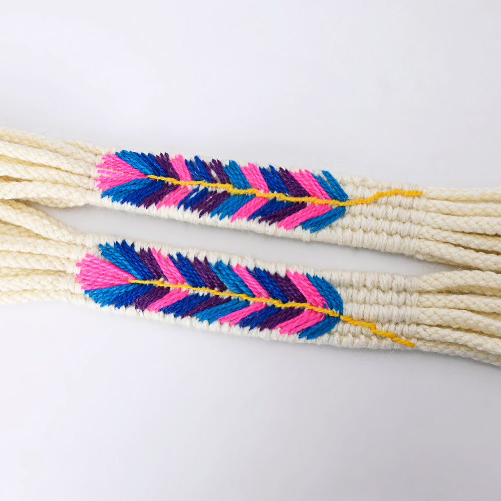 LC-ADWSX112 Hand braided Wool strand Crossbody Handle Strap