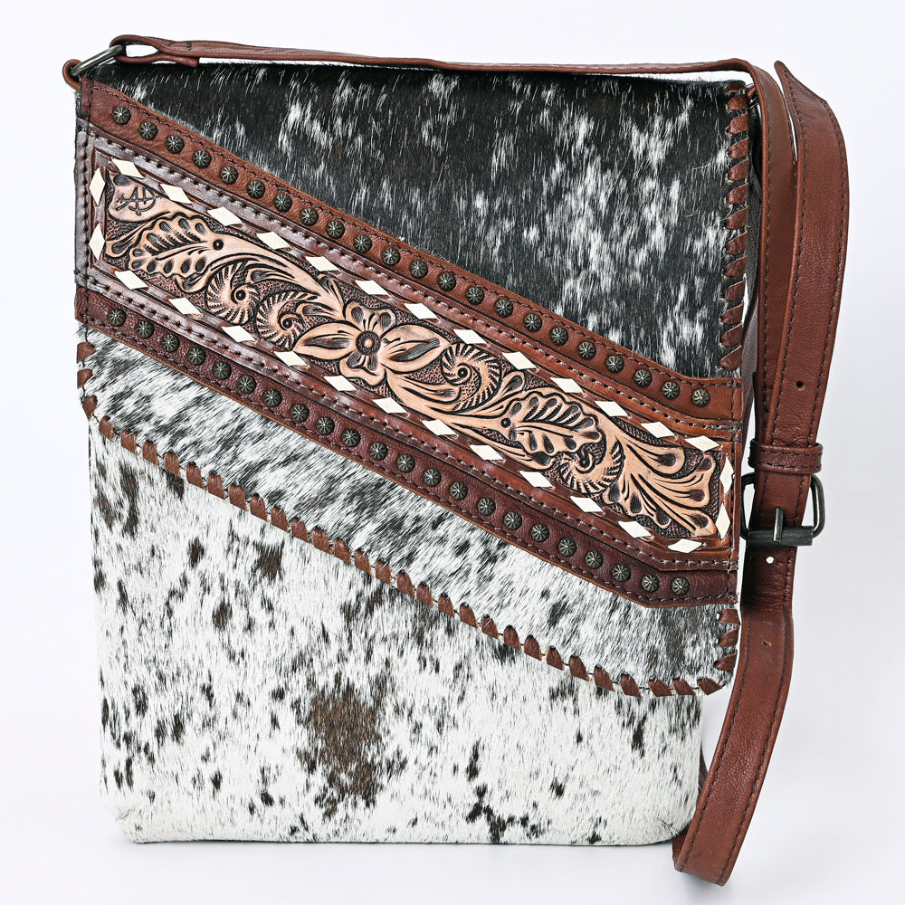 ADBG1073 American Darling Hair-on Cowhide Tooled Leather Crossbody Bag Western Genuine Leather Chaps Bag