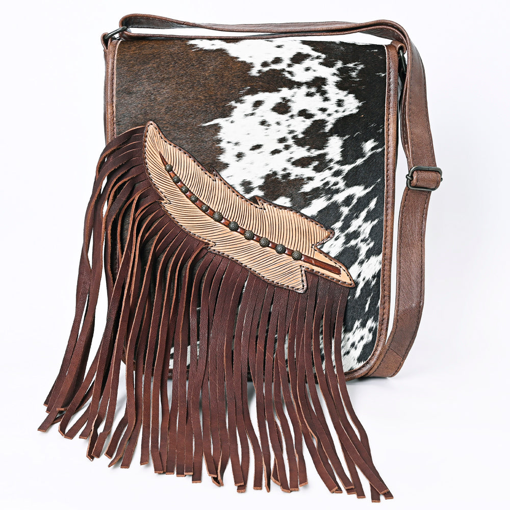 ADBG1074 American Darling Hair-on Cowhide Fringe Chaps Bag - Western Genuine Leather Shoulder Bag