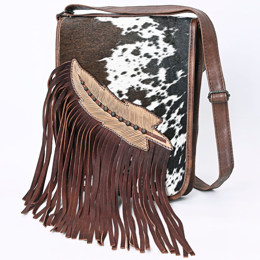 ADBG1074 American Darling Hair-on Cowhide Fringe Chaps Bag - Western Genuine Leather Shoulder Bag