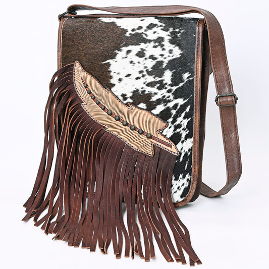 ADBG1074 American Darling Hair-on Cowhide Fringe Chaps Bag - Western Genuine Leather Shoulder Bag