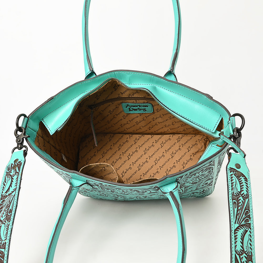 LC-ADBGZ734B Tote Hand Tooled Genuine Western Leather Women Bag