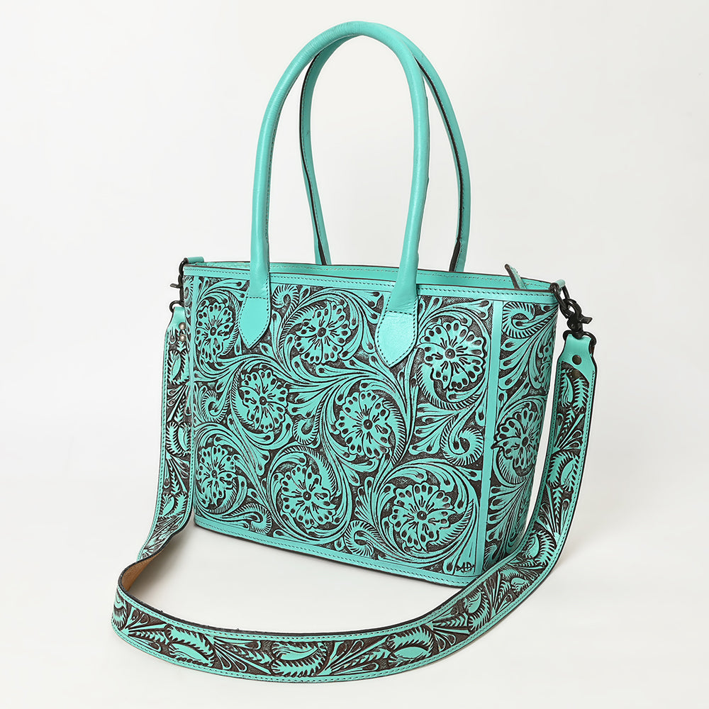 LC-ADBGZ734B Tote Hand Tooled Genuine Western Leather Women Bag