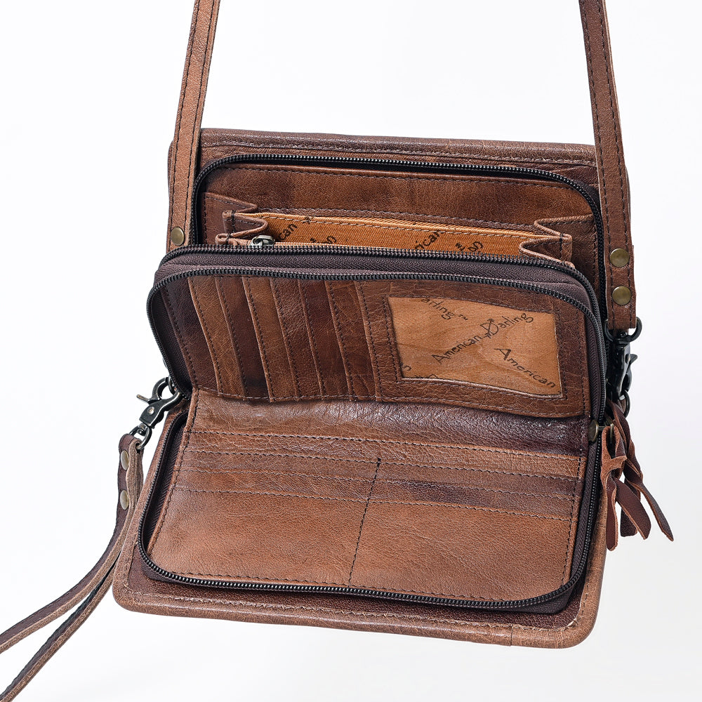 ADBG485 Southwestern Wool Organiser bag with Leather Trim