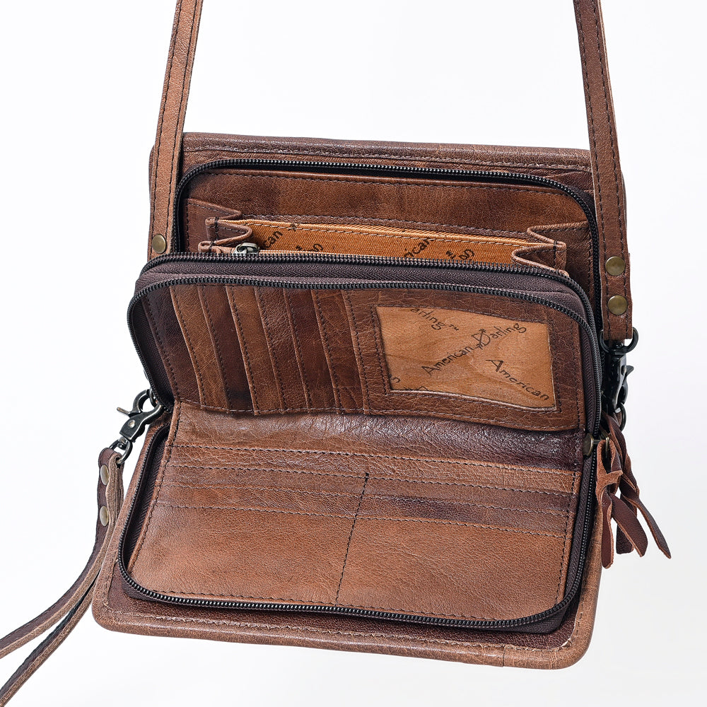 ADBG485 Southwestern Wool Organiser bag with Leather Trim