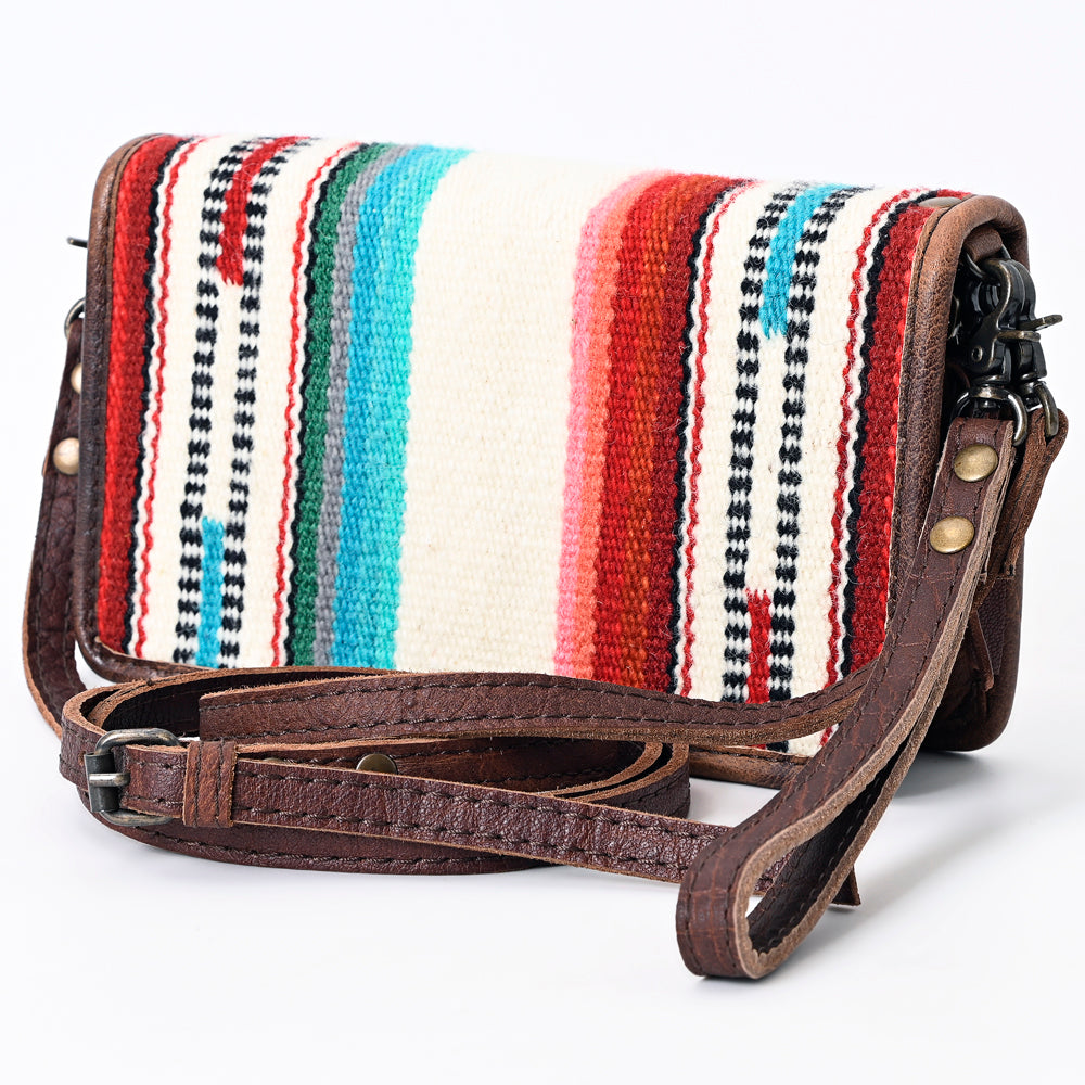 ADBG485 Southwestern Wool Organiser bag with Leather Trim