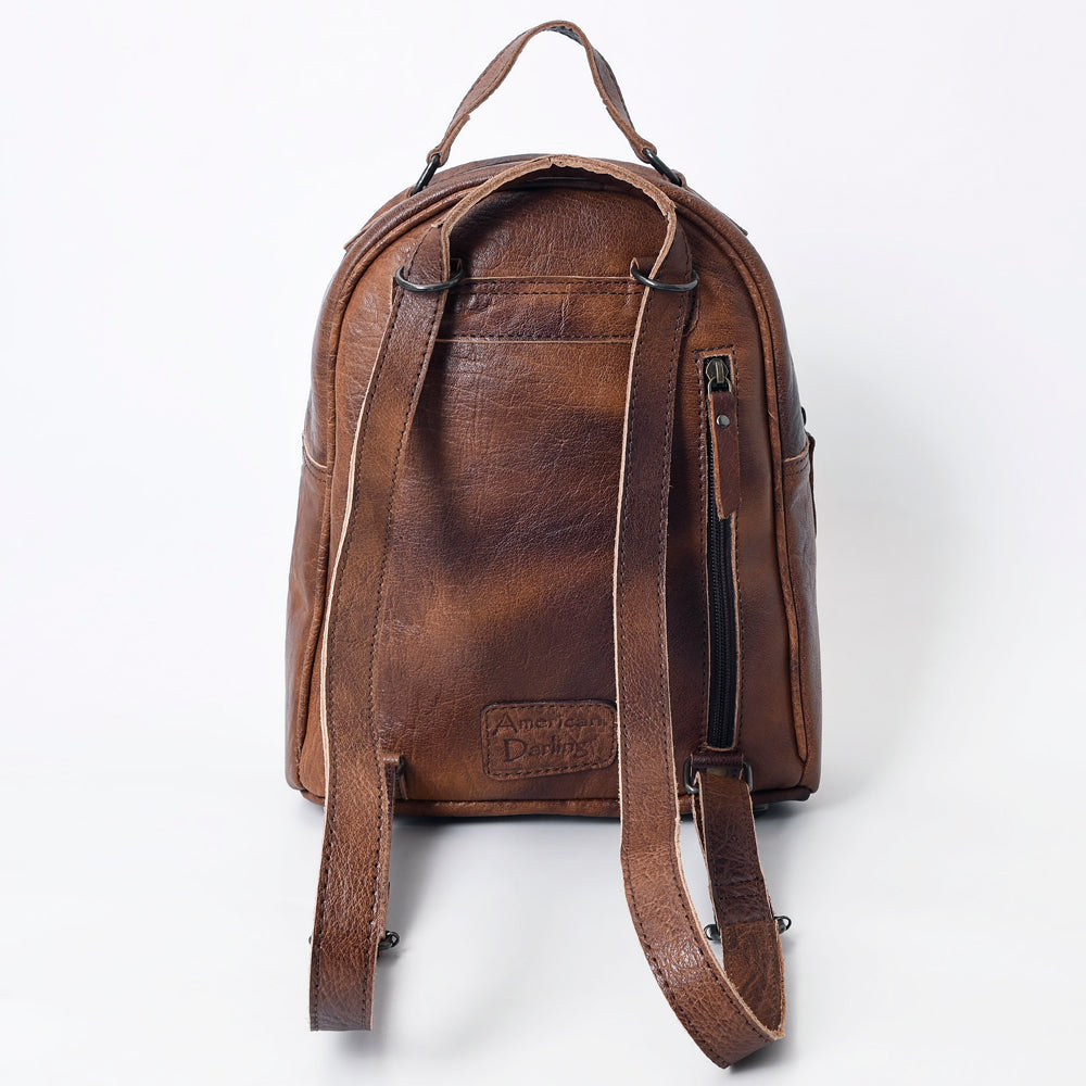 ADBGS156 Southwestern Saddle Blanket Backpack with Tooled Leather Accents - Western Style