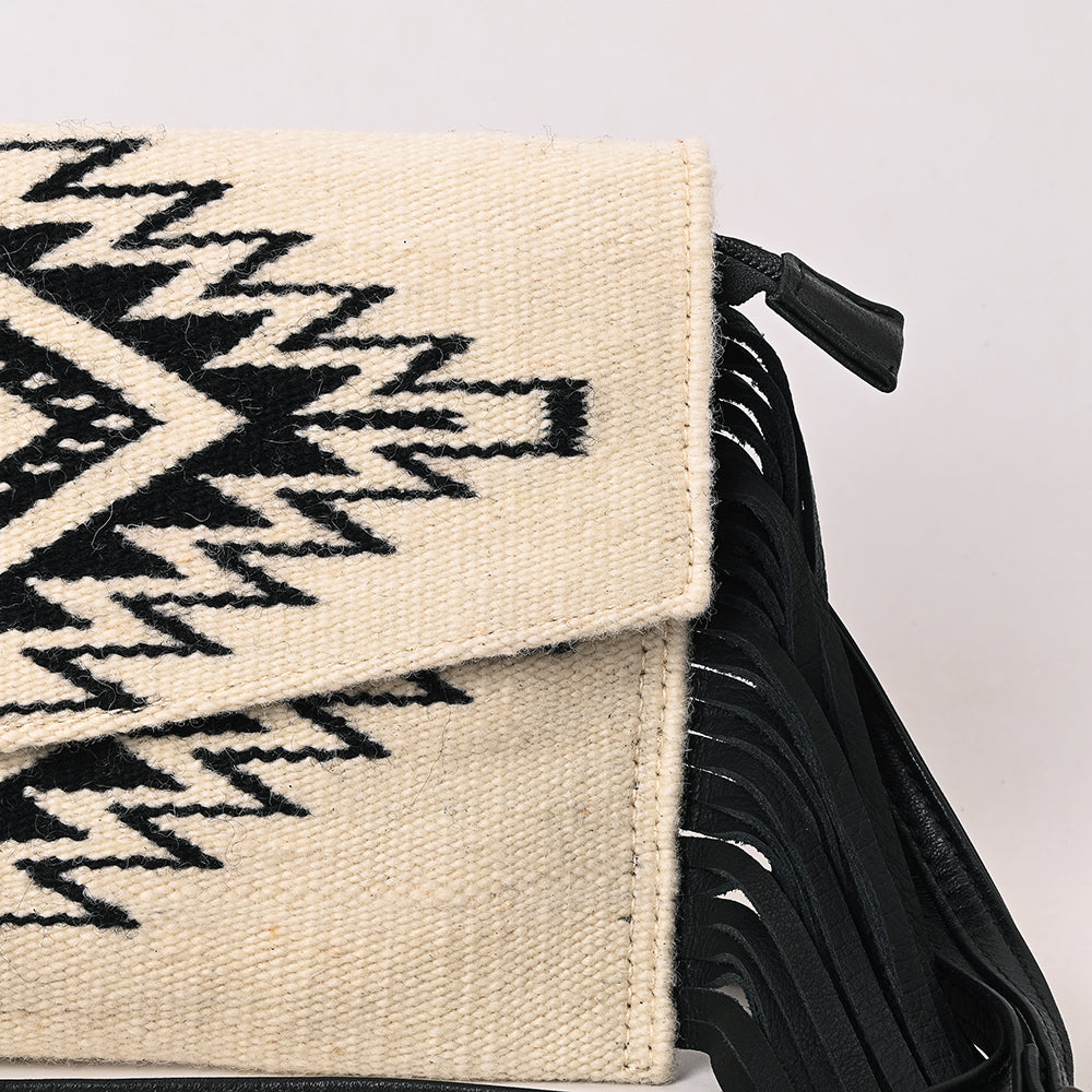 ADBGS178 Western Crossbody Envelope with Fringe - Wool Fabric