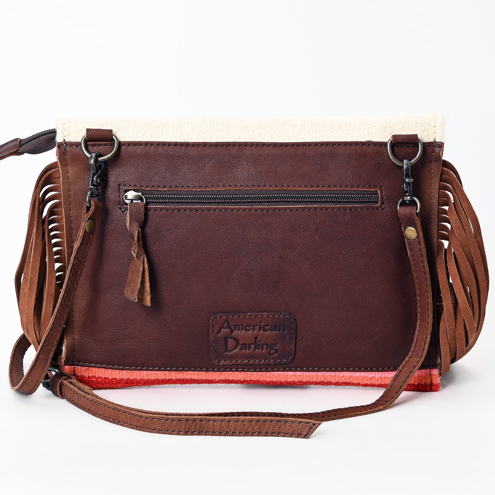 ADBGS178 Western Crossbody Envelope with Fringe - Wool Fabric