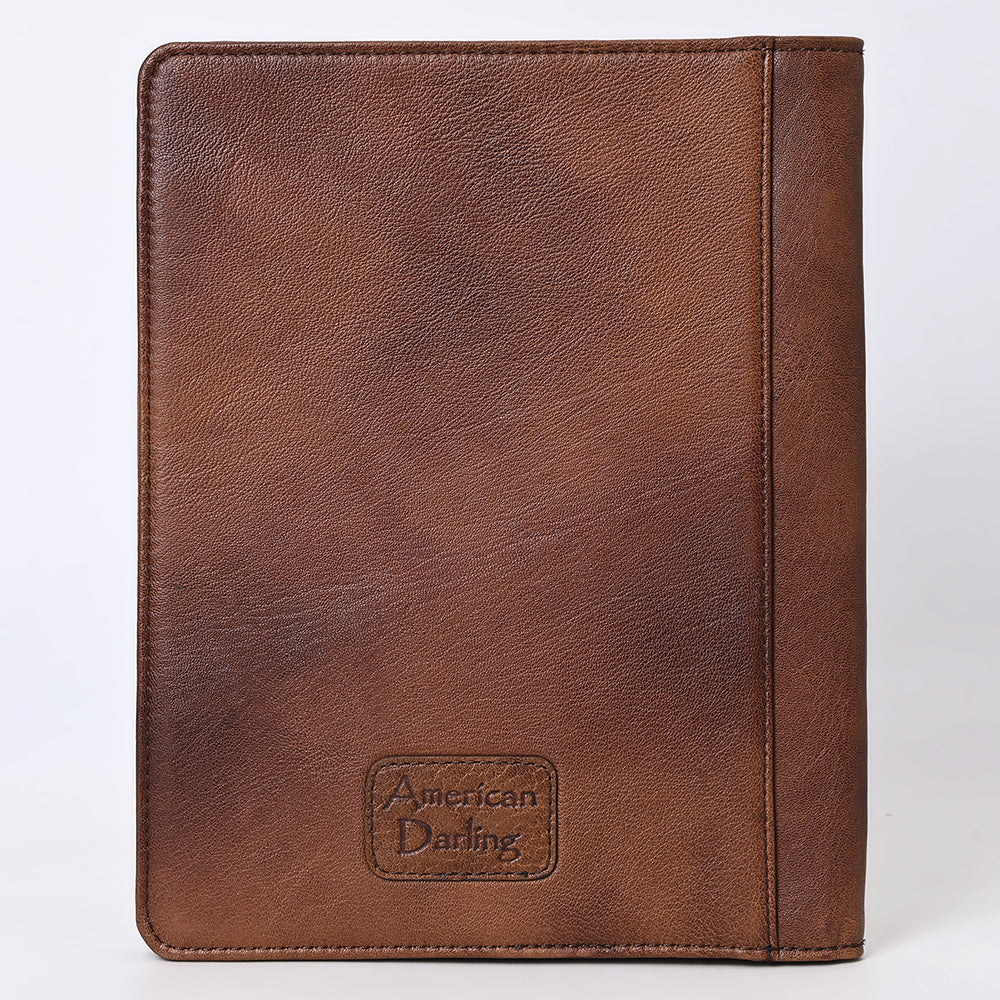 ADBG1087 American Darling Crocodile Embossed Hand-Tooled Leather Western Portfolio Bag