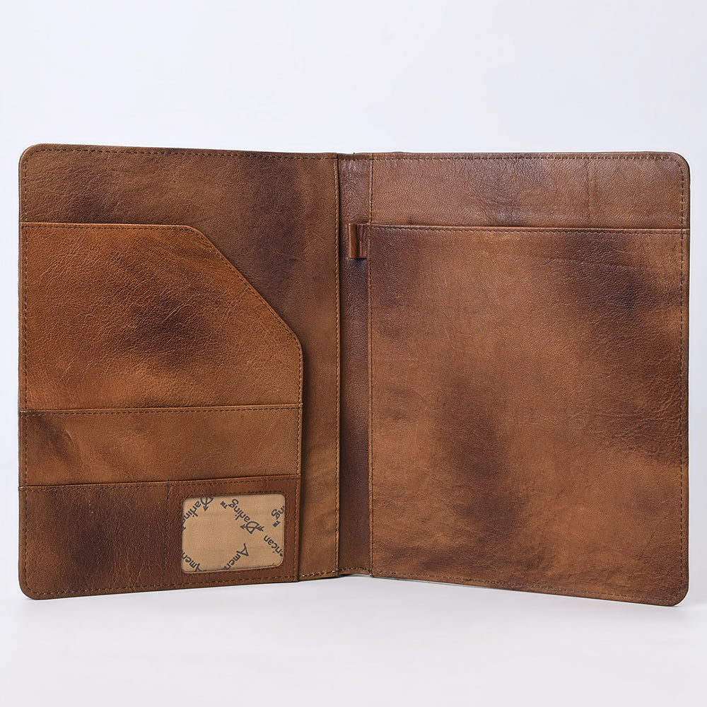 ADBG1087 American Darling Crocodile Embossed Hand-Tooled Leather Western Portfolio Bag