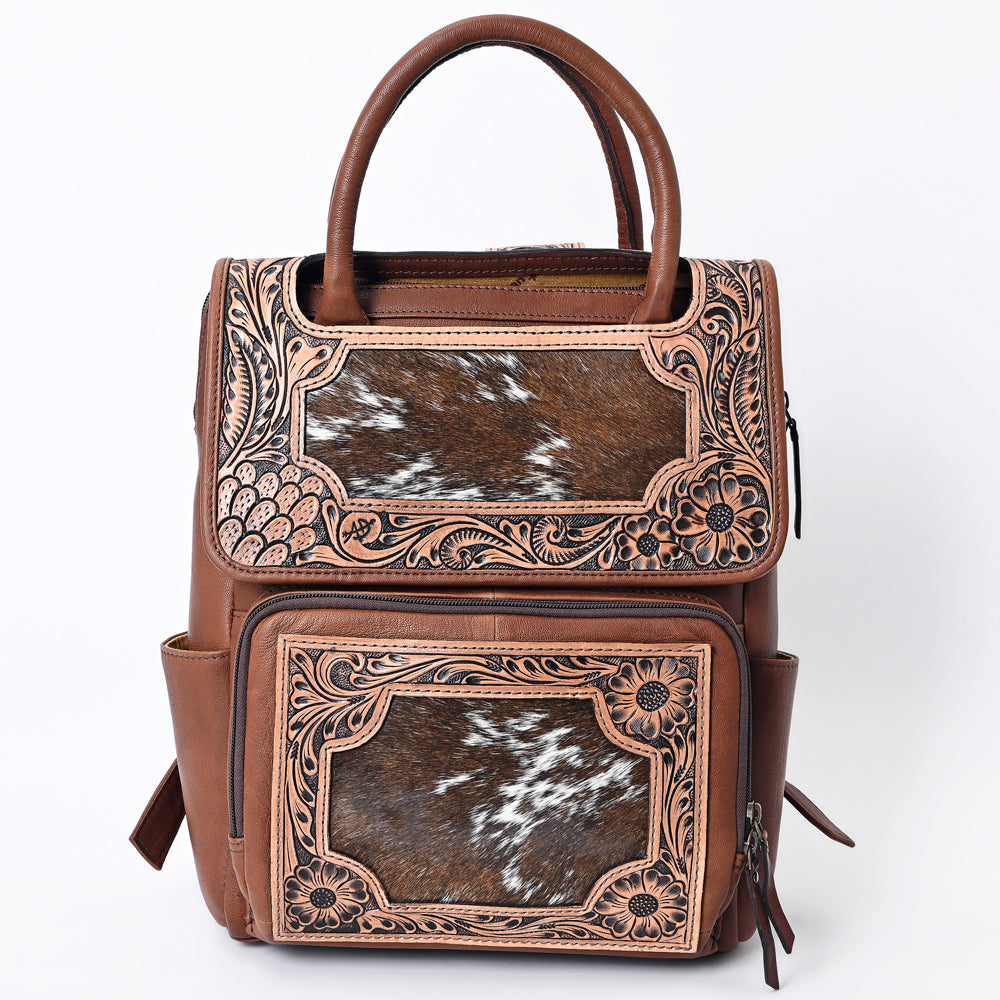 ADBG1088B American Darling Hair-on Cowhide Hand-Tooled Leather Western Backpack