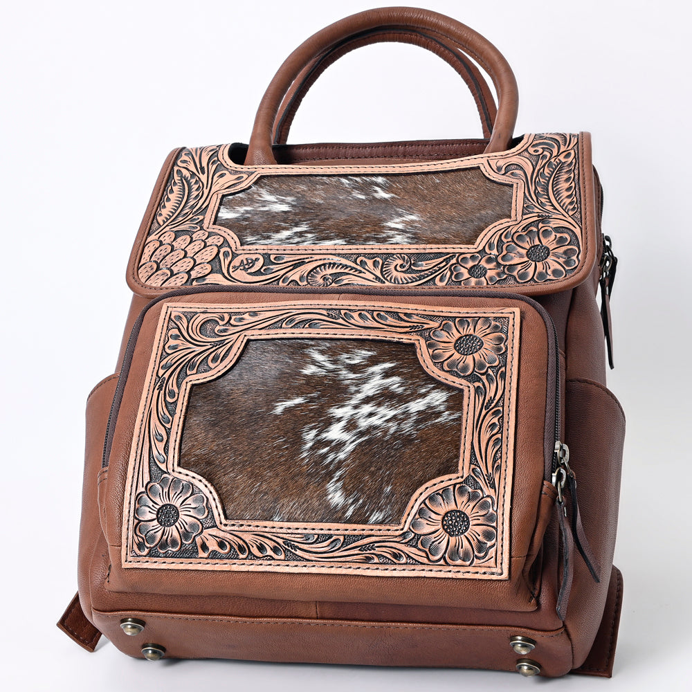 ADBG1088B American Darling Hair-on Cowhide Hand-Tooled Leather Western Backpack