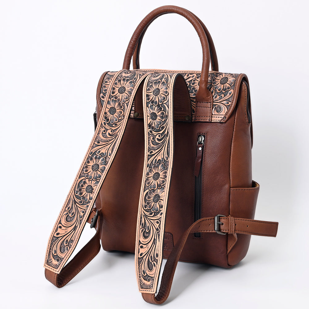 ADBG1088B American Darling Hair-on Cowhide Hand-Tooled Leather Western Backpack